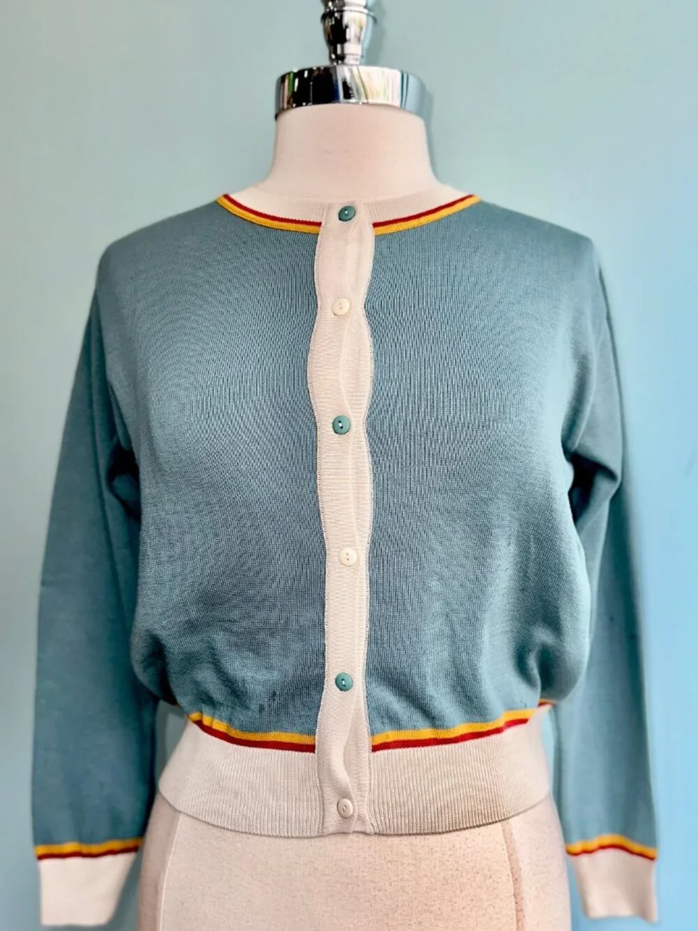 Palava White Tiger Embroidered Cardigan Medium NWOT. So cute and unique! - Picture 2 of 7